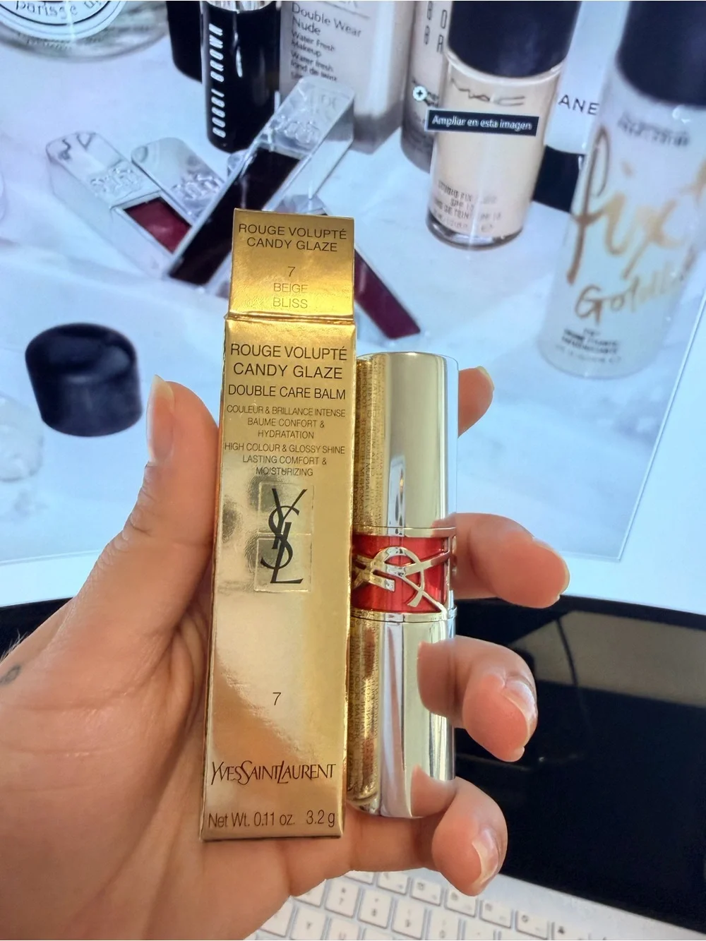 Yves Saint Laurent Rouge Volupté Candy Glaze Lip Balm - Red and Gold